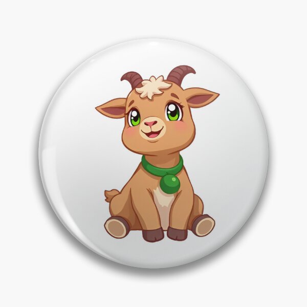 Item preview, Cute kawaii brown goat with a bell 05 designed and sold by ChameleonStars.