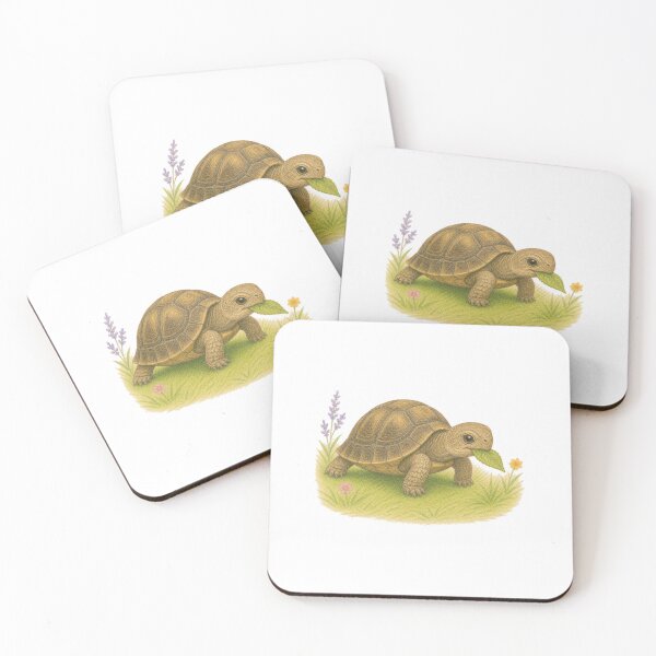 Item preview, Cute Baby Tortoise Illustration With Leaf designed and sold by SarcasmAndSpite.