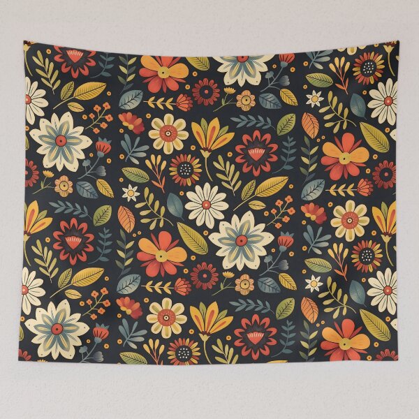 Item preview, Scandinavian Folk Art, Botanical Flowers designed and sold by xiao xuans.
