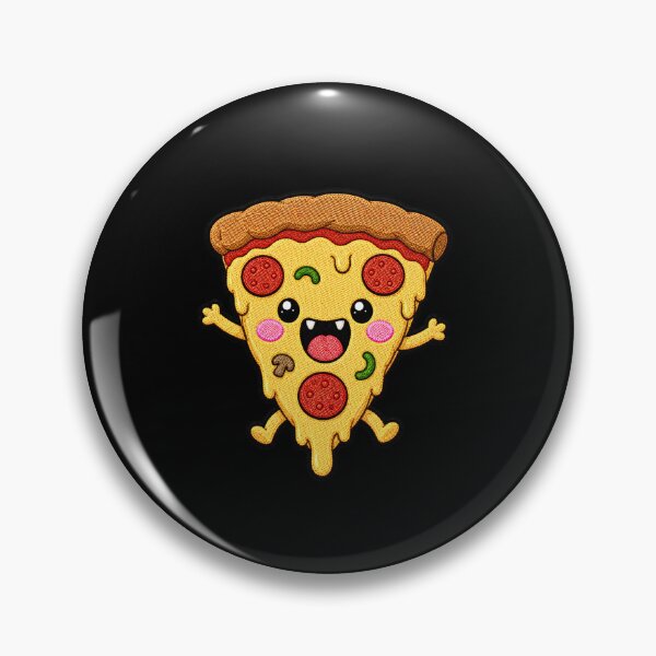 Item preview, Pizza Monster Kawaii Embroidery Patch Illustration designed and sold by ColorSplash123.
