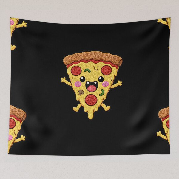 Item preview, Pizza Monster Kawaii Embroidery Patch Illustration designed and sold by ColorSplash123.