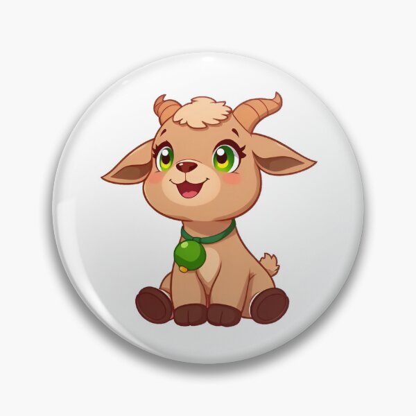 Item preview, Cute kawaii brown goat with a bell 07 designed and sold by ChameleonStars.