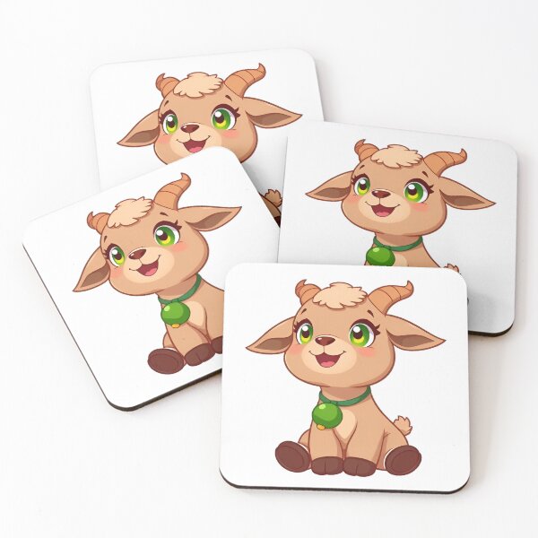 Item preview, Cute kawaii brown goat with a bell 07 designed and sold by ChameleonStars.
