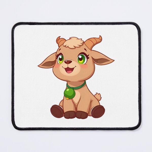 Item preview, Cute kawaii brown goat with a bell 07 designed and sold by ChameleonStars.