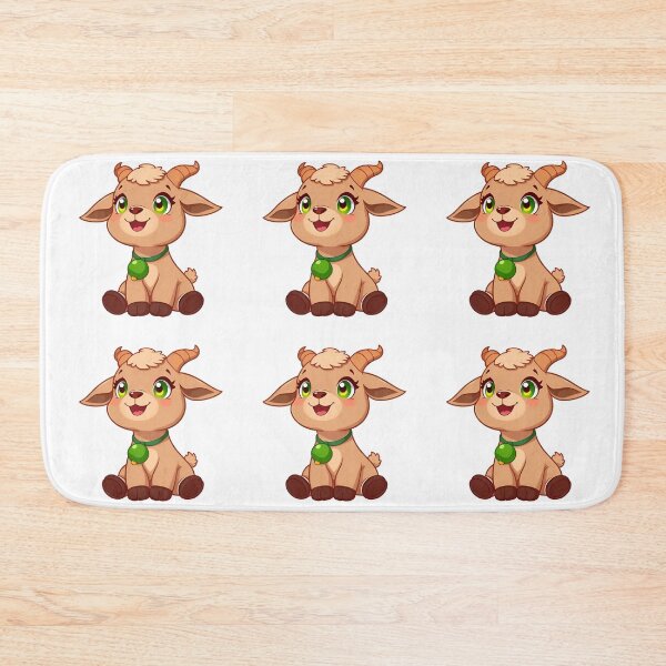 Item preview, Cute kawaii brown goat with a bell 07 designed and sold by ChameleonStars.