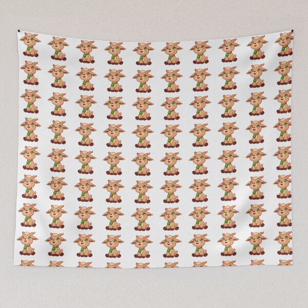 Item preview, Cute kawaii brown goat with a bell 07 designed and sold by ChameleonStars.