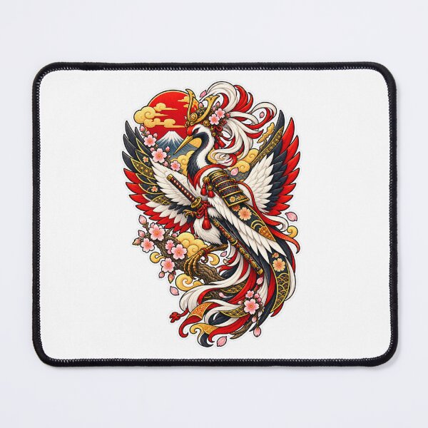Item preview, Samurai Crane | Japanese Crane Warrior | Cherry Blossom & Mount Fuji designed and sold by MrDev.