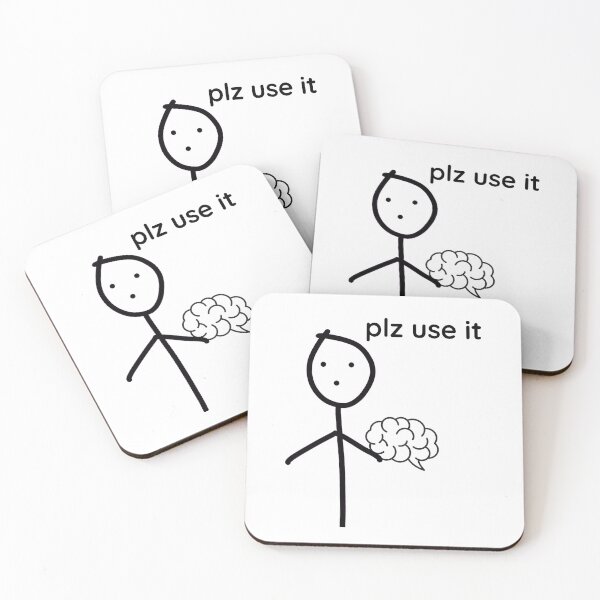Item preview, Plz Use It | Funny Stick Figure Brain Humor designed and sold by MoaaStore.