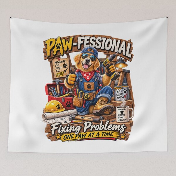 Item preview, Paw-Fessional Dog Handyman Funny DIY Fix It Dog designed and sold by TeeVibeHaus.