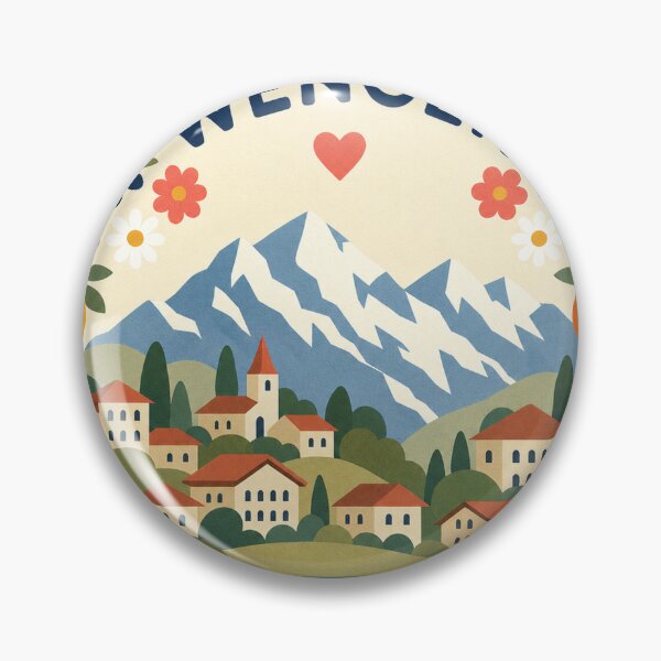 Item preview, Wengen Switzerland Travel Souvenir Modern Folk Art designed and sold by VisualArtsOasis.