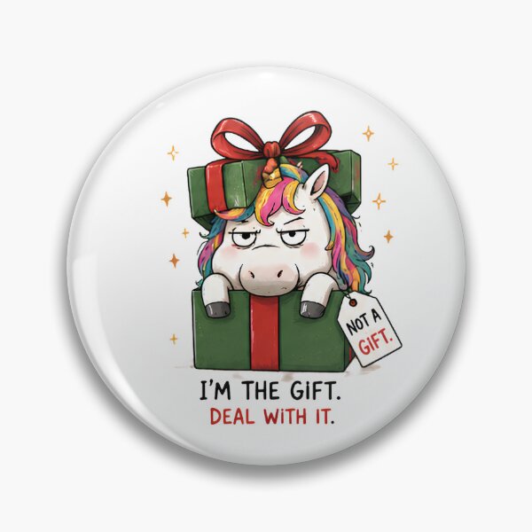 Item preview, Funny Angry Christmas Unicorn in Gift Box Grumpy Attitude designed and sold by Sitred123.