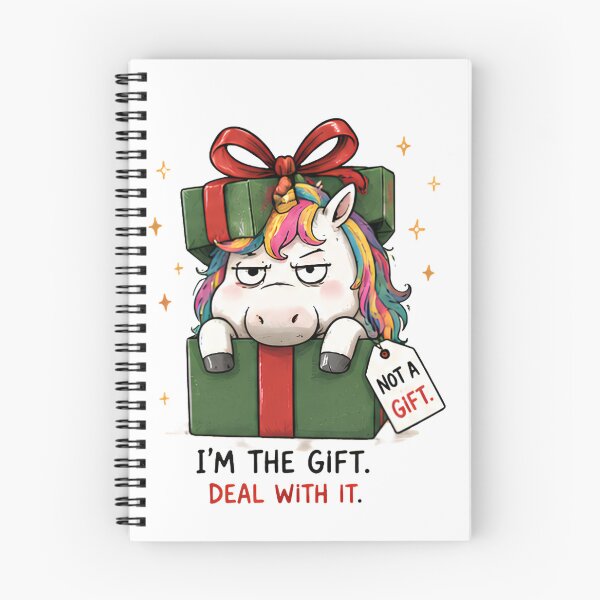 Item preview, Funny Angry Christmas Unicorn in Gift Box Grumpy Attitude designed and sold by Sitred123.