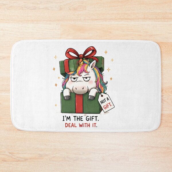 Item preview, Funny Angry Christmas Unicorn in Gift Box Grumpy Attitude designed and sold by Sitred123.