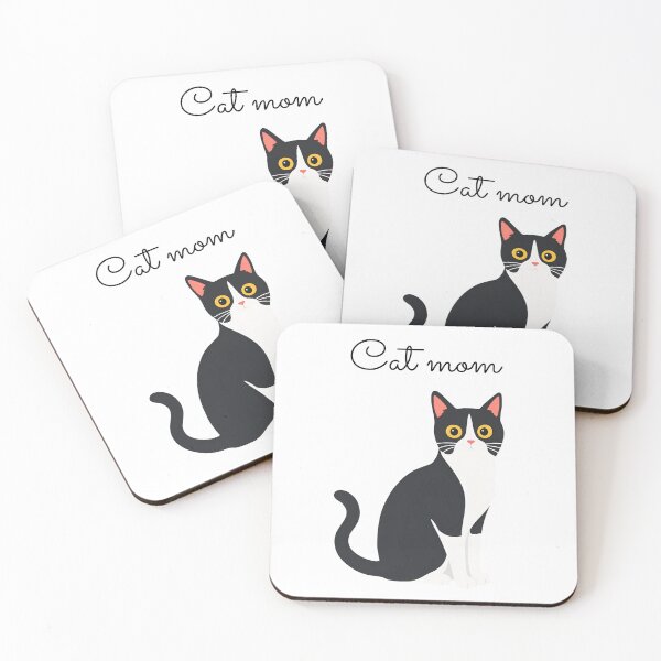 Item preview, Cat mom black cat tuxedo white  designed and sold by my-trendy-shop.