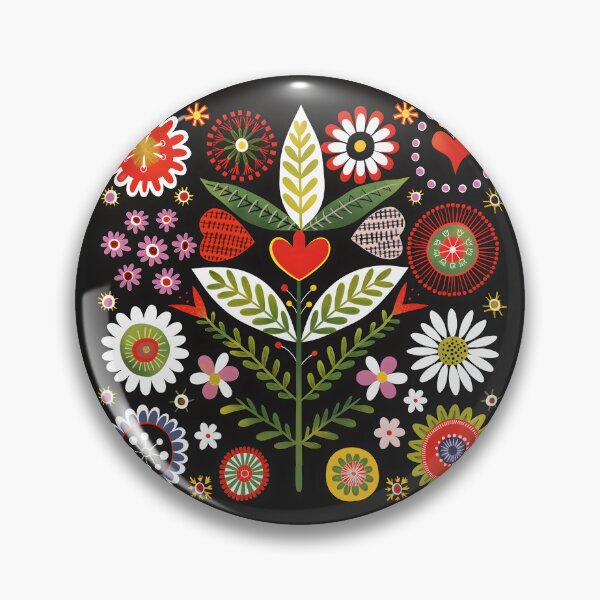 Item preview, Scandinavian Folk Art, Botanical Flowers designed and sold by xiao xuans.