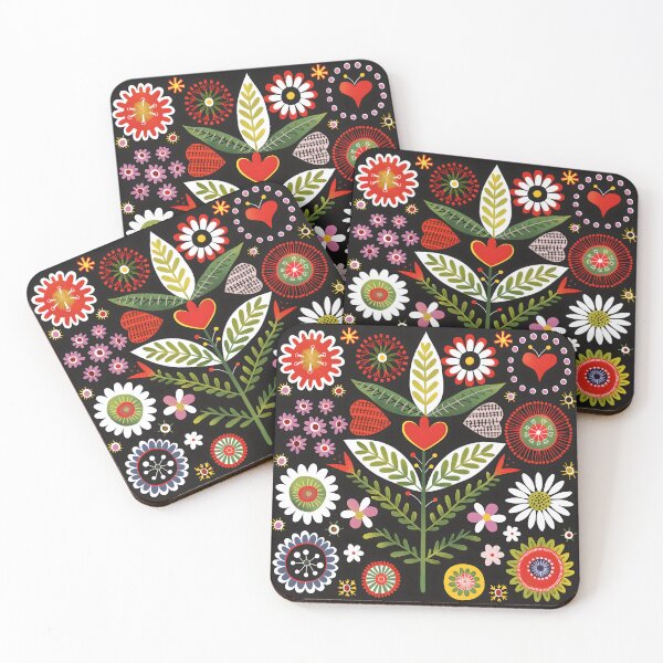 Item preview, Scandinavian Folk Art, Botanical Flowers designed and sold by xiao xuans.