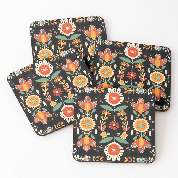 Item preview, Scandinavian Folk Art, Botanical Flowers designed and sold by xiao xuans.
