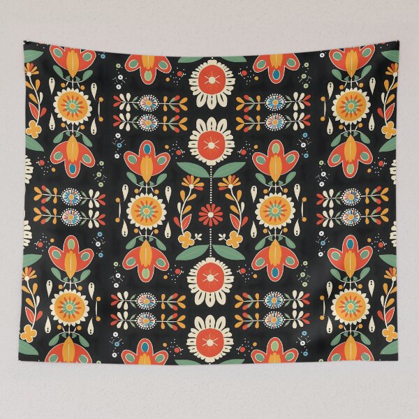 Item preview, Scandinavian Folk Art, Botanical Flowers designed and sold by xiao xuans.