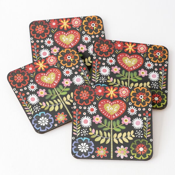 Item preview, Scandinavian Folk Art, Botanical Flowers designed and sold by xiao xuans.