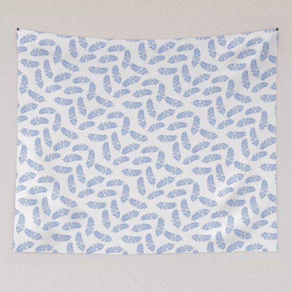 Item preview, Tossed BlueTropical Leaves Pattern designed and sold by altastudio.