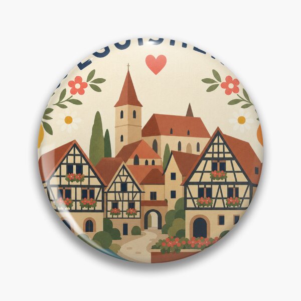 Item preview, Eguisheim France Travel Souvenir Modern Folk Art designed and sold by VisualArtsOasis.