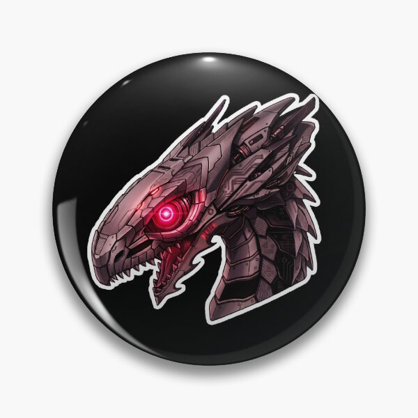 Item preview, Dark Mecha Cyber Dragon Red Neon Eye Techwear Sticker designed and sold by bug4j_DragonLab.
