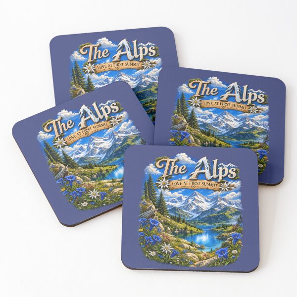 Item preview, The Alps – Love at First Summit | Vintage Alpine Landscape designed and sold by Alpine-Ink.