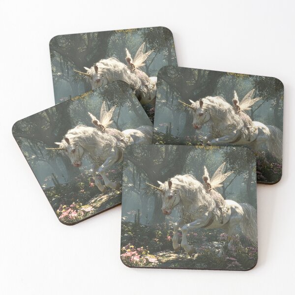 Item preview, Fairy Riding Enchanted Forest Unicorn designed and sold by Storybook Botanica.