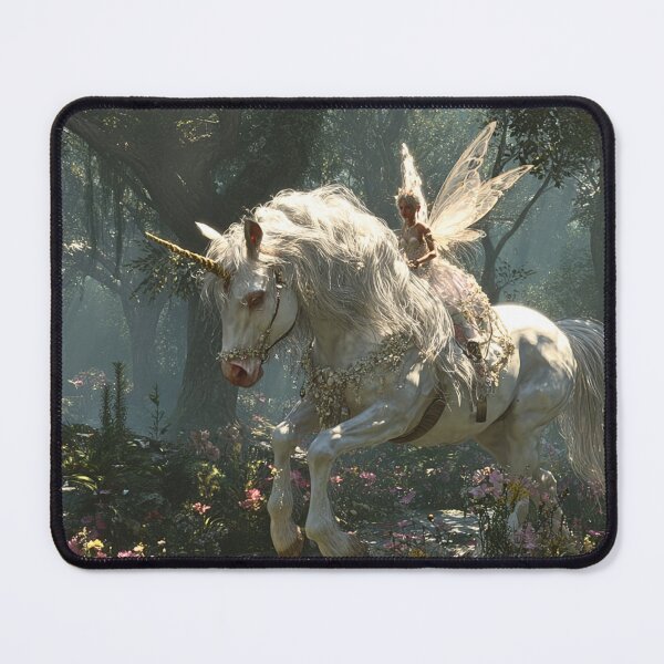 Item preview, Fairy Riding Enchanted Forest Unicorn designed and sold by Storybook Botanica.