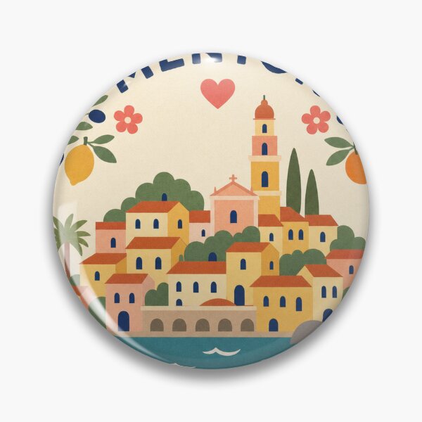 Item preview, Menton France Travel Souvenir Modern Folk Art designed and sold by VisualArtsOasis.