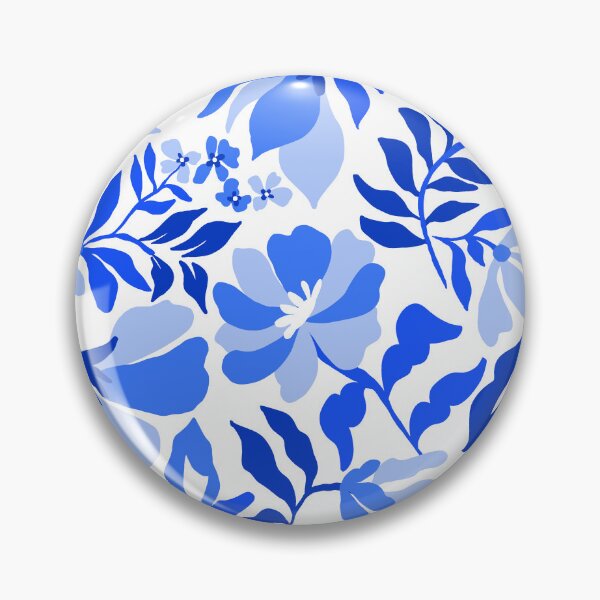 Item preview, Tropical Floral Hero Blue designed and sold by Fabricatemyart.