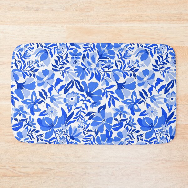 Item preview, Tropical Floral Hero Blue designed and sold by Fabricatemyart.
