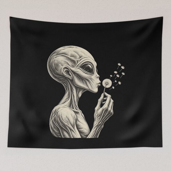 Item preview, Alien With Dandelion Wish Seeds designed and sold by elderberry.