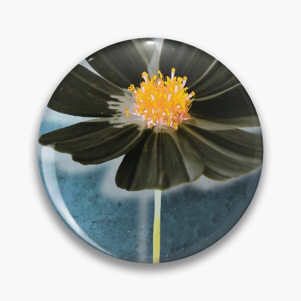 Item preview, Deep Black Cosmos Flower Botanical Blue Floral Art designed and sold by Sharon Cummings Art.
