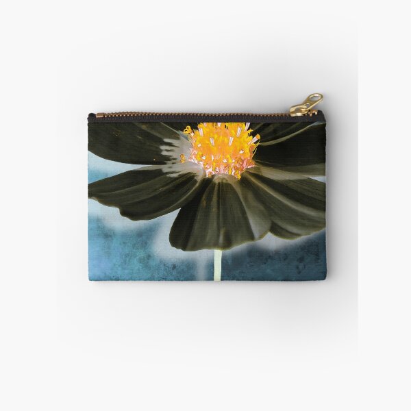 Item preview, Deep Black Cosmos Flower Botanical Blue Floral Art designed and sold by Sharon Cummings Art.