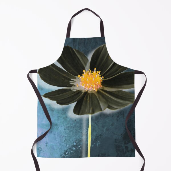 Item preview, Deep Black Cosmos Flower Botanical Blue Floral Art designed and sold by Sharon Cummings Art.