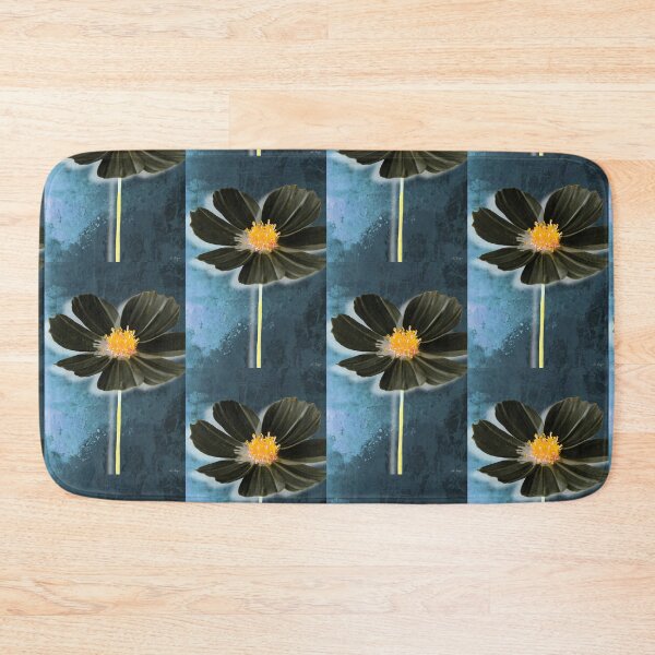 Item preview, Deep Black Cosmos Flower Botanical Blue Floral Art designed and sold by Sharon Cummings Art.