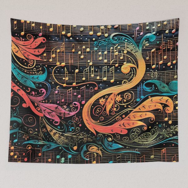 Item preview, Musical pattern. Musical notes and flowers. designed and sold by MagelliShop.