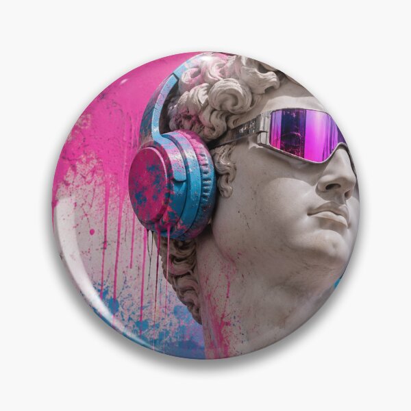 Item preview, Synthwave David Modern Cyberpunk Renaissance Art designed and sold by Ink-verse-.