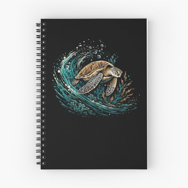 Item preview, Ocean Turtle Riding A Wave Retro Coastal Adventure designed and sold by Moizento.