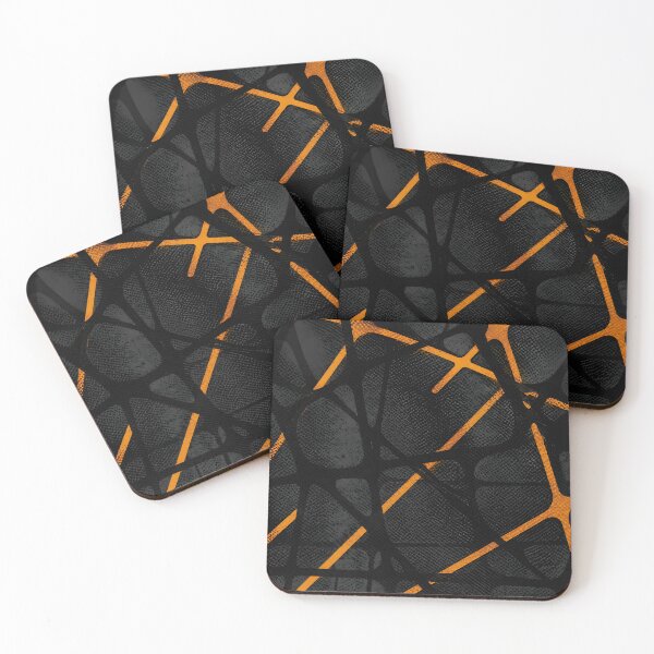 Item preview, Black Orange Grunge Geometric Pattern designed and sold by Evan-Tees.
