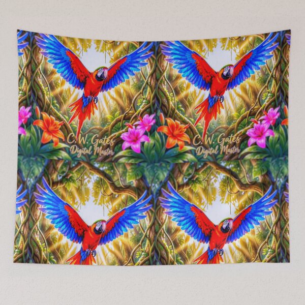 Item preview, Vivid Macaw Digital Art Print — Jungle Style designed and sold by The Empire Of Digital Art..