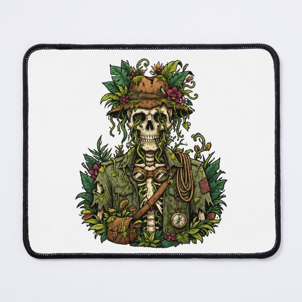 Item preview, Jungle Skeleton Explorer | Tropical Forest Adventurer | Botanical Skull designed and sold by MrDev.