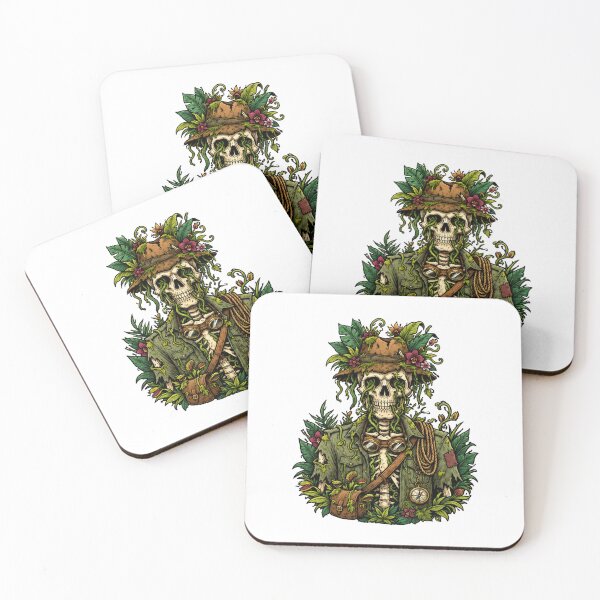 Item preview, Jungle Skeleton Explorer | Tropical Forest Adventurer | Botanical Skull designed and sold by MrDev.