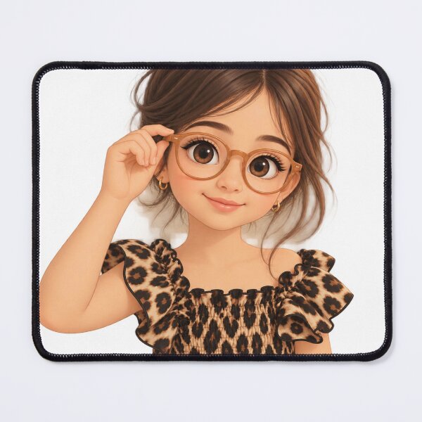 Item preview, Schattig Meisje met Bril Illustratie designed and sold by Qenlo.