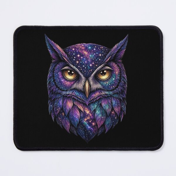 Item preview, Cosmic Owl Illustration, Galaxy Night Art designed and sold by gkhanco.