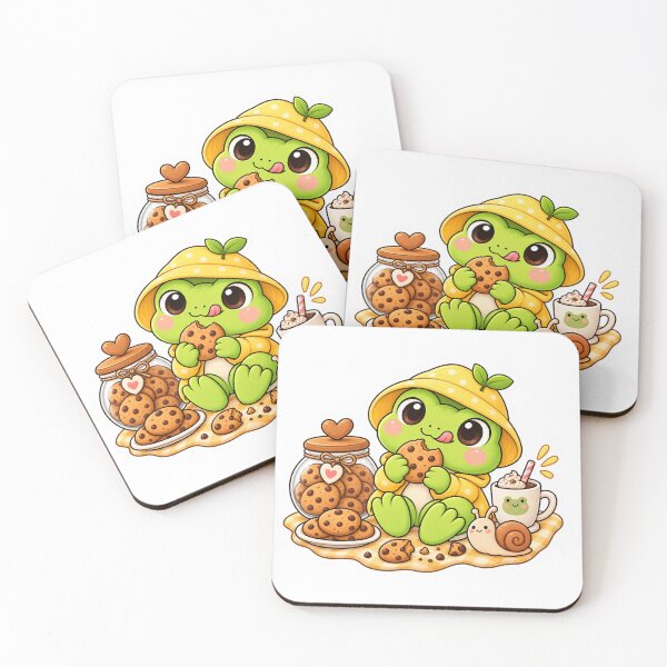 Item preview, Cute Frog Enjoying Cookies and Hot Chocolate designed and sold by CHERRY--SHOP.