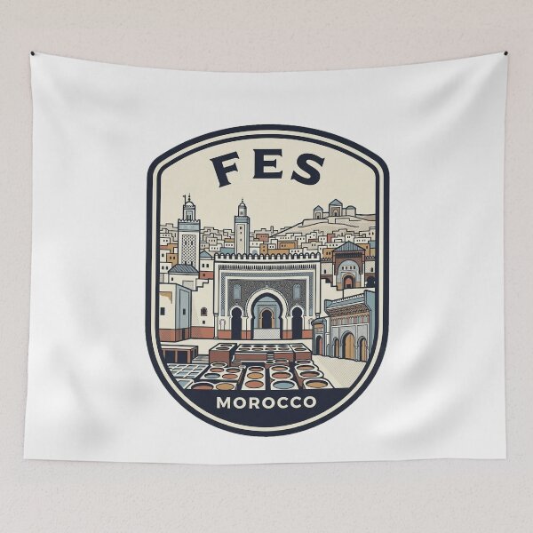 Item preview, Fes Morocco Vintage Travel Emblem designed and sold by k3rstman1.