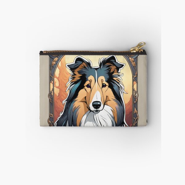 Item preview, Stained Glass Rough Collie with Autumn Roses  designed and sold by pinkal.