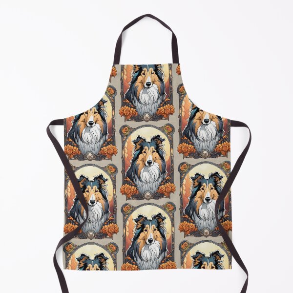 Item preview, Stained Glass Rough Collie with Autumn Roses  designed and sold by pinkal.